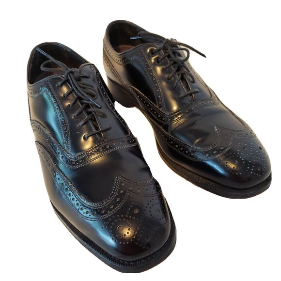 FLORSHEIM Men\'s BLACK 10.5 Oxford Shoe Leather Brogue Wingtip 540575 main image 14